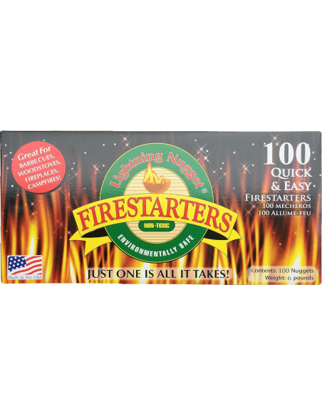 Encendedor Lightning Nuggets 100 Contenido Madera Pino Encendedor Lightning Nuggets 100 Contenido Madera Pino