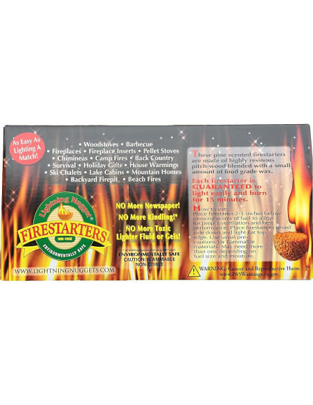 Encendedor Lightning Nuggets 100 Contenido Madera Pino Encendedor Lightning Nuggets 100 Contenido Madera Pino