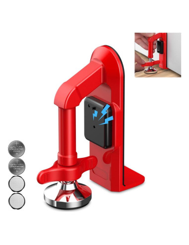 Tope de puerta con alarma Piosarafiem 80dB ajustable rojo