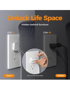 Regleta TESSAN 4 Salidas 3 USB 1.52m Protector Sobretensión 2