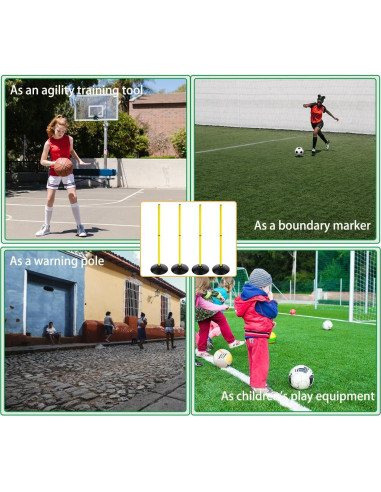 Conjunto de postes de agilidad ASENVER 3.3 FT entrenamiento
