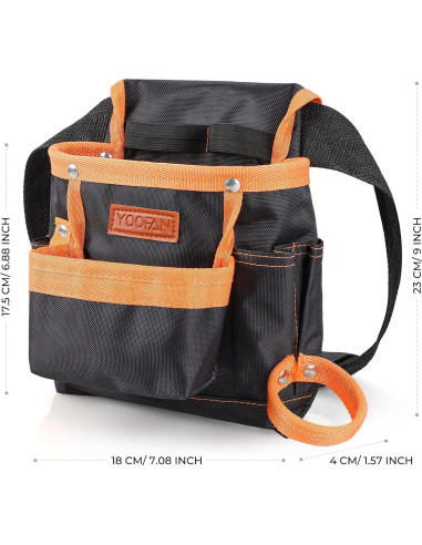 Bolsa de Herramientas YOOFAN Cinturón Naranja 6 Bolsillos