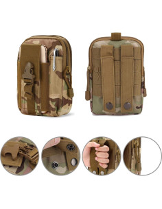 Bolsa de Cintura Táctica DOUNT Molle Camuflaje 3 Bolsillos 2