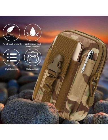 Bolsa de Cintura Táctica DOUNT Molle Camuflaje 3 Bolsillos