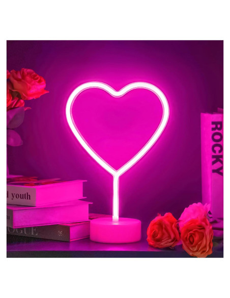 Luz de Neón Rosa Corazón BHCLIGHT LED Decorativa Luz de Neón Rosa Corazón BHCLIGHT LED Decorativa