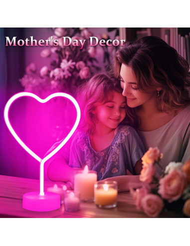 Luz de Neón Rosa Corazón BHCLIGHT LED Decorativa