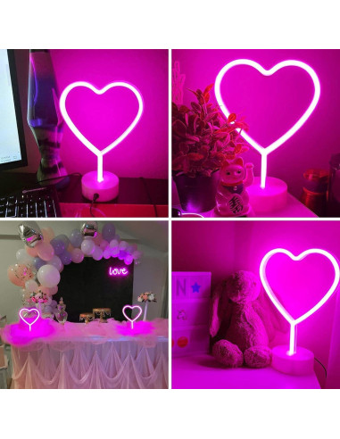 Luz de Neón Rosa Corazón BHCLIGHT LED Decorativa