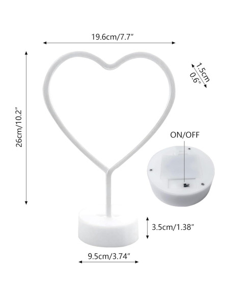 Luz de Neón Rosa Corazón BHCLIGHT LED Decorativa Luz de Neón Rosa Corazón BHCLIGHT LED Decorativa