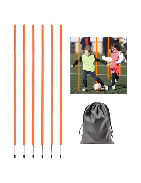 6 Postes de Agilidad Ajustables Nbguigdstr para Entrenamiento 6 Postes de Agilidad Ajustables Nbguigdstr para Entrenamiento
