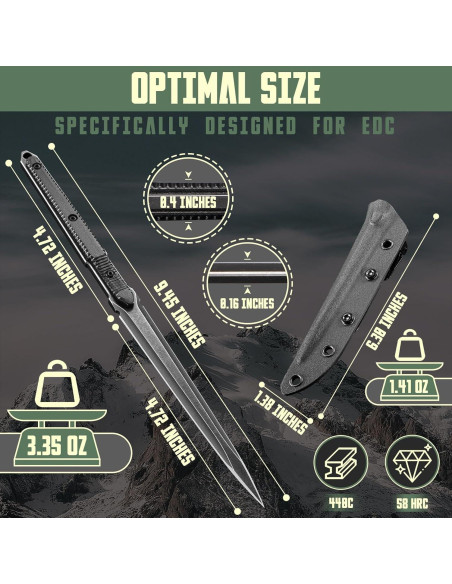 Cuchillo Fijo PURPLEBIRD Acero Inoxidable 440C con Funda Cuchillo Fijo PURPLEBIRD Acero Inoxidable 440C con Funda