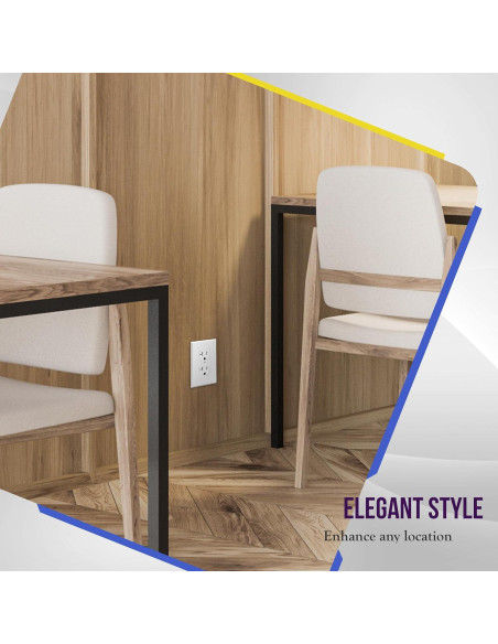 Placas de Pared Duplex Enerlites 8821-W, 5 Paquete, Blanco Placas de Pared Duplex Enerlites 8821-W, 5 Paquete, Blanco