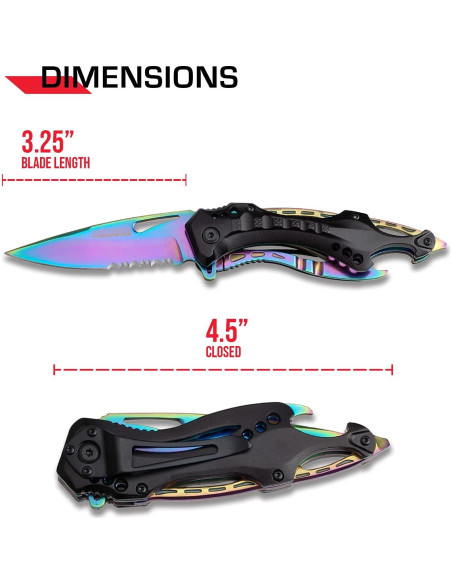 Cuchillo Plegable Tac-Force TF-705RB Arcoíris 8.26 cm Cuchillo Plegable Tac-Force TF-705RB Arcoíris 8.26 cm
