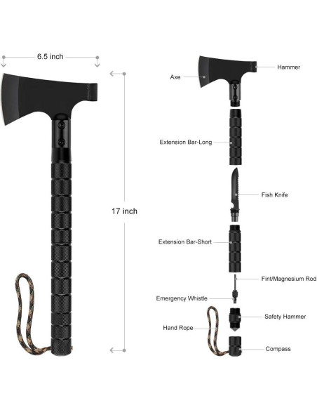 Hacha de Camping LIANTRAL 2 en 1 Plegable Táctica 0.98 kg Hacha de Camping LIANTRAL 2 en 1 Plegable Táctica 0.98 kg