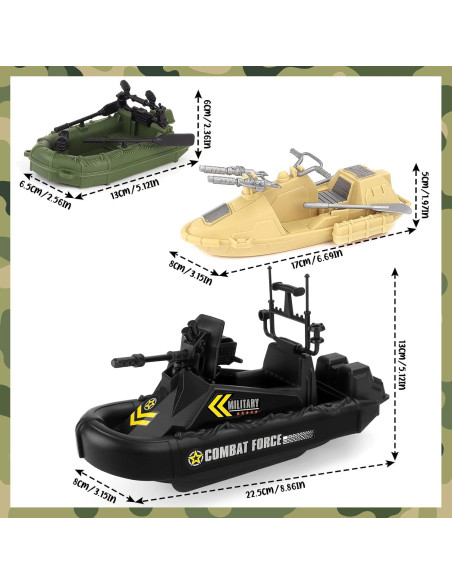Juego de Vehículos Militares de deAO - Barco de Combate con 2 Figuras Juego de Vehículos Militares de deAO - Barco de Combate con 2 Figuras