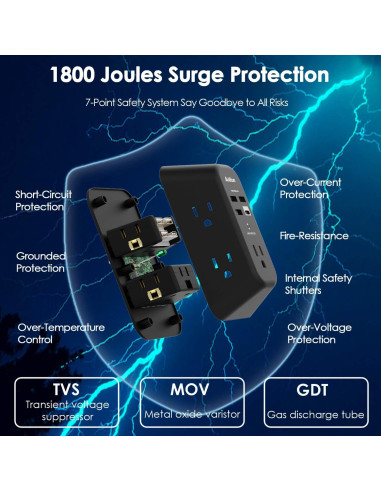 Cargador de Pared USB Addtam 5 Salidas 4 Puertos Carga Rápida