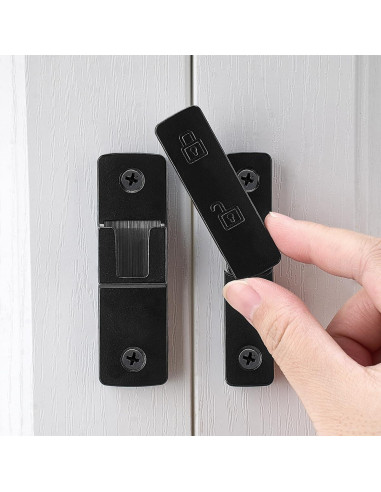 Cerradura de Puerta de Granja INIRET Negra 180 Grados Zinc