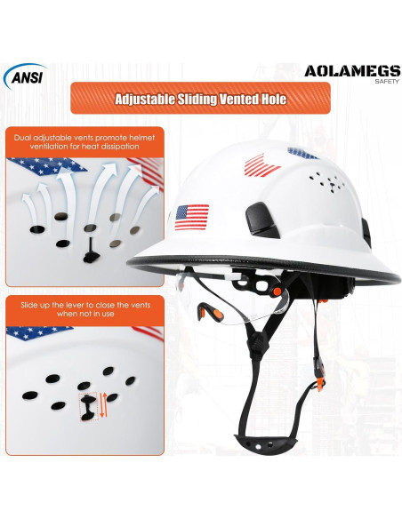 Casco de Seguridad Aolamegs Hard Hat con Visor Claro Casco de Seguridad Aolamegs Hard Hat con Visor Claro