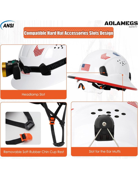 Casco de Seguridad Aolamegs Hard Hat con Visor Claro Casco de Seguridad Aolamegs Hard Hat con Visor Claro