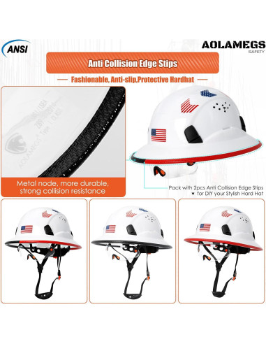 Casco de Seguridad Aolamegs Hard Hat con Visor Claro