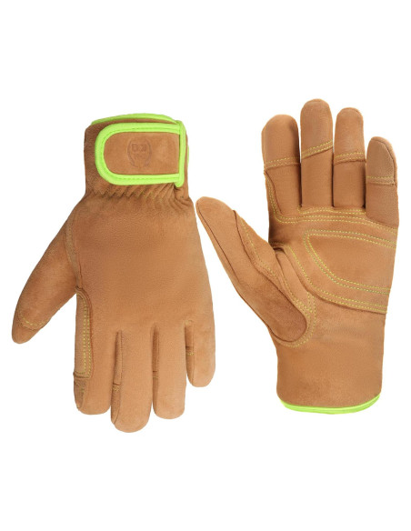 Guantes de Trabajo de Cuero Aislados para Invierno - Marrón S Guantes de Trabajo de Cuero Aislados para Invierno - Marrón S