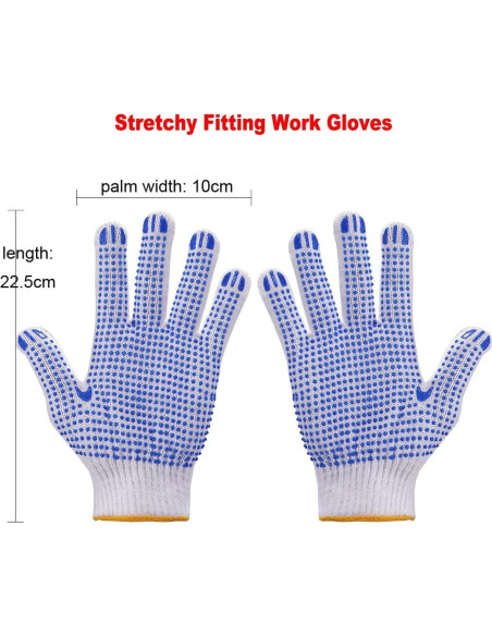 Guantes de Trabajo Antideslizantes 12 Pares Azul Guantes de Trabajo Antideslizantes 12 Pares Azul
