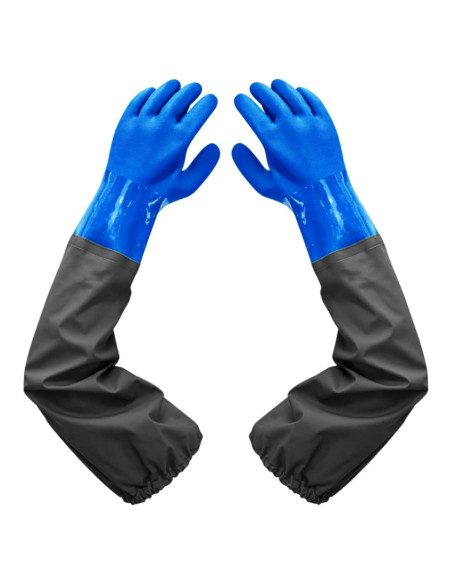 Guantes de Goma Haiou Largos Impermeables 64 cm Grande Azul Guantes de Goma Haiou Largos Impermeables 64 cm Grande Azul