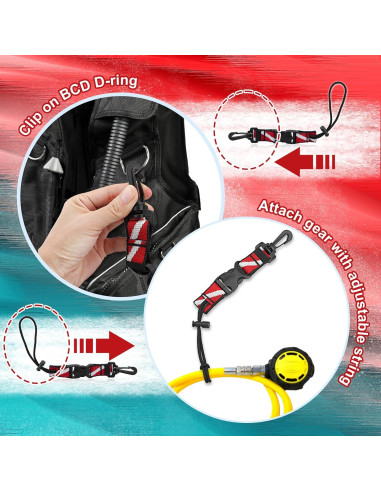 Clip Lanyard Buceo OVOVFANY 2 Piezas Nylon Resistente
