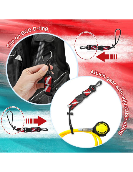 Clip Lanyard Buceo OVOVFANY 2 Piezas Nylon Resistente Clip Lanyard Buceo OVOVFANY 2 Piezas Nylon Resistente