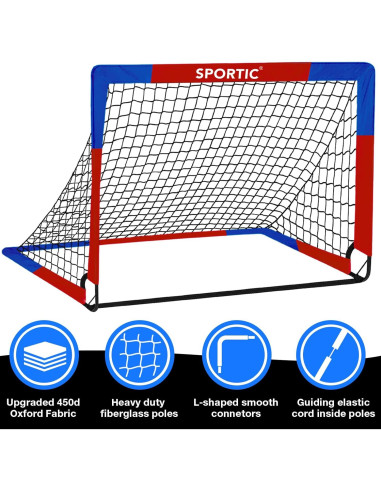 Paquete de 2 Redes de Fútbol SPORTIC SPSN001 1,22m x 0,91m