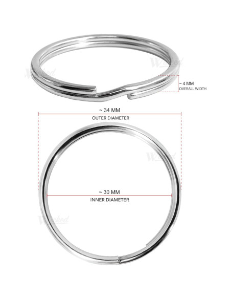 Anillo Dividido WICKED Acero Inoxidable 12 Piezas 2mm x 34mm Anillo Dividido WICKED Acero Inoxidable 12 Piezas 2mm x 34mm