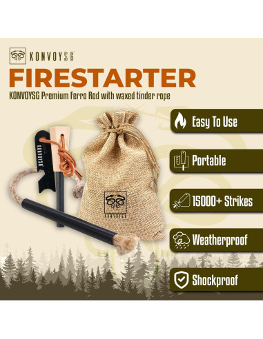 Kit de Inicio de Fuego KonvoySG - Encendedor de Magnesio