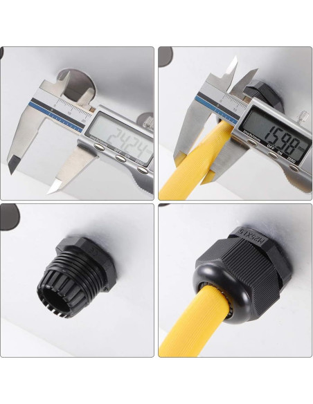 Conector de Cable M20 uxcell Impermeable IP68 2 Agujeros Conector de Cable M20 uxcell Impermeable IP68 2 Agujeros