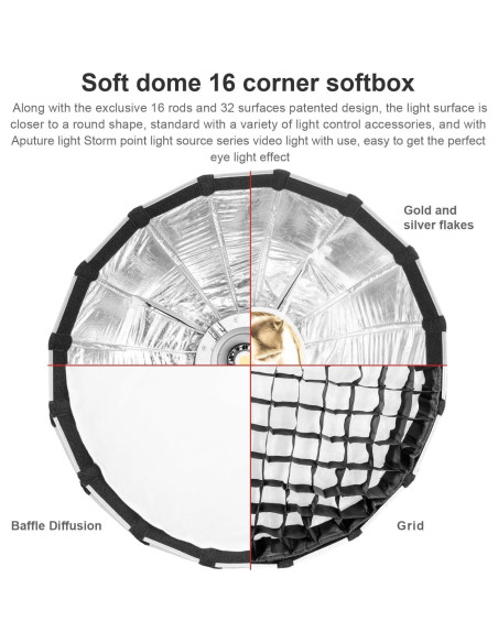 Softbox Aputure Light Dome Mini III 60 cm Montaje Bowens Softbox Aputure Light Dome Mini III 60 cm Montaje Bowens