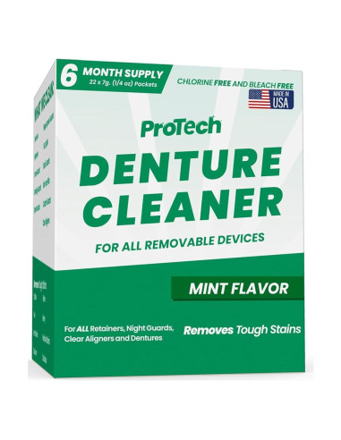 Pro Tech Limpiador de Dentaduras - 22 Paquetes Menta