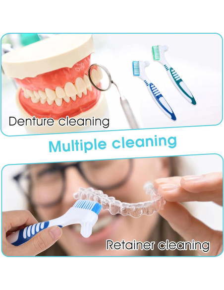 Juego de 2 Cepillos de Limpieza de Dentaduras YUXIANLB Juego de 2 Cepillos de Limpieza de Dentaduras YUXIANLB