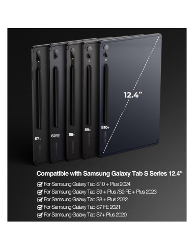 Funda con Teclado Dexnor para Samsung Galaxy Tab 12.4" - Negro