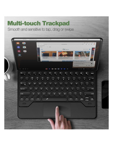 Funda con Teclado Dexnor para Samsung Galaxy Tab 12.4" - Negro