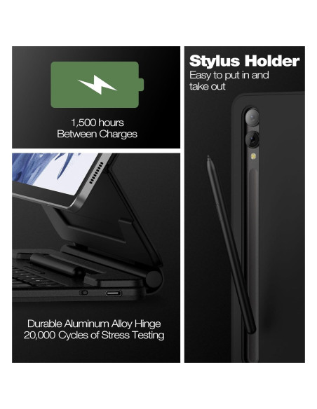 Funda con Teclado Dexnor para Samsung Galaxy Tab 12.4" - Negro Funda con Teclado Dexnor para Samsung Galaxy Tab 12.4" - Negro