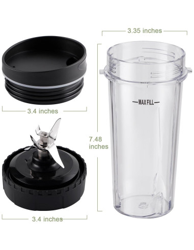 Tazas de Licuadora Ninja 16 oz 5 Piezas con Cuchilla