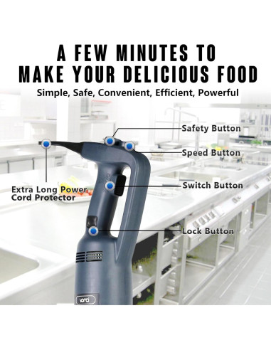 Batidora de Inmersión VONCI 500W Eje 40cm Velocidad 6000-20000RPM