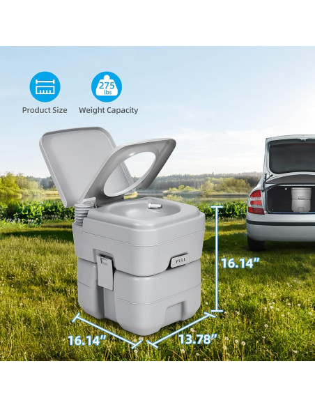 Inodoro Portátil YITAHOME 20L Doble Salida Agua Camping Inodoro Portátil YITAHOME 20L Doble Salida Agua Camping