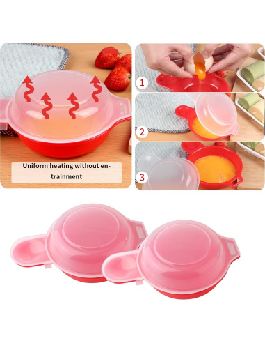 Cocedor de Huevos Microondas Golden Pearl 2 Sets Antiadherente