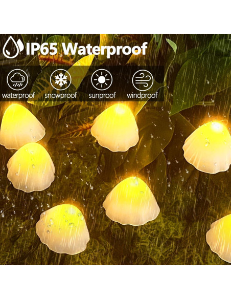 Luces de Jardín Solar OZS 2PK 32LED 16.76m Hongo Blanco Cálido Luces de Jardín Solar OZS 2PK 32LED 16.76m Hongo Blanco Cálido