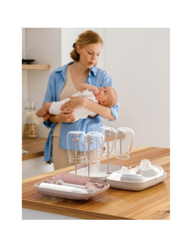Juego de Cepillos para Botellas Momcozy 7 en 1 Rosa