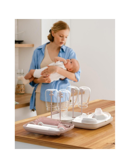 Juego de Cepillos para Botellas Momcozy 7 en 1 Rosa Juego de Cepillos para Botellas Momcozy 7 en 1 Rosa