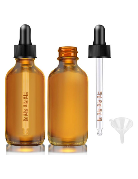 Botellas de gotero de vidrio ámbar 2 oz - Bumobum - Paquete de 2 Botellas de gotero de vidrio ámbar 2 oz - Bumobum - Paquete de 2