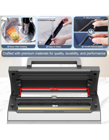 Sellador al Vacío LIWUNON VS8002 Acero Inoxidable Doble Sellado