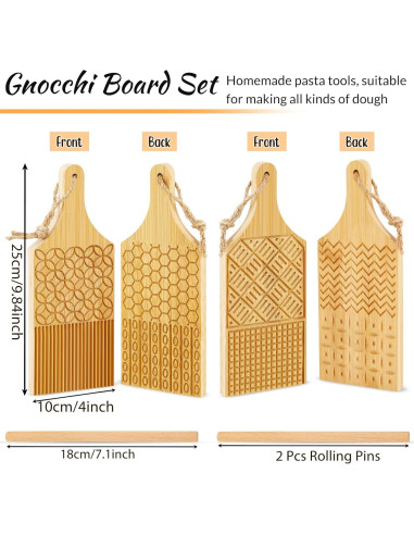 Juego de Gnocchi de Madera Tessco 4 Piezas Manual