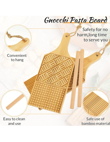 Juego de Gnocchi de Madera Tessco 4 Piezas Manual