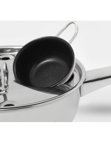 Poachador de Huevos ExcelSteel 2 Tazas Acero Inoxidable